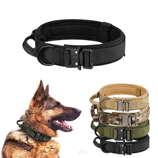 Outdoor Tactical Neck Dog Collar Metal Buckle Breathability Nylon