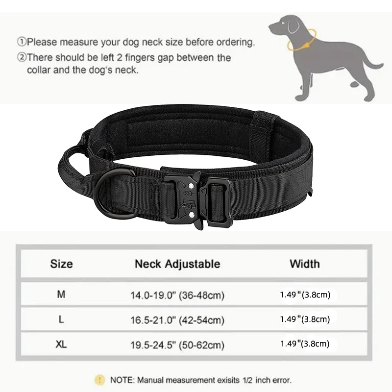 Outdoor Tactical Neck Dog Collar Metal Buckle Breathability Nylon